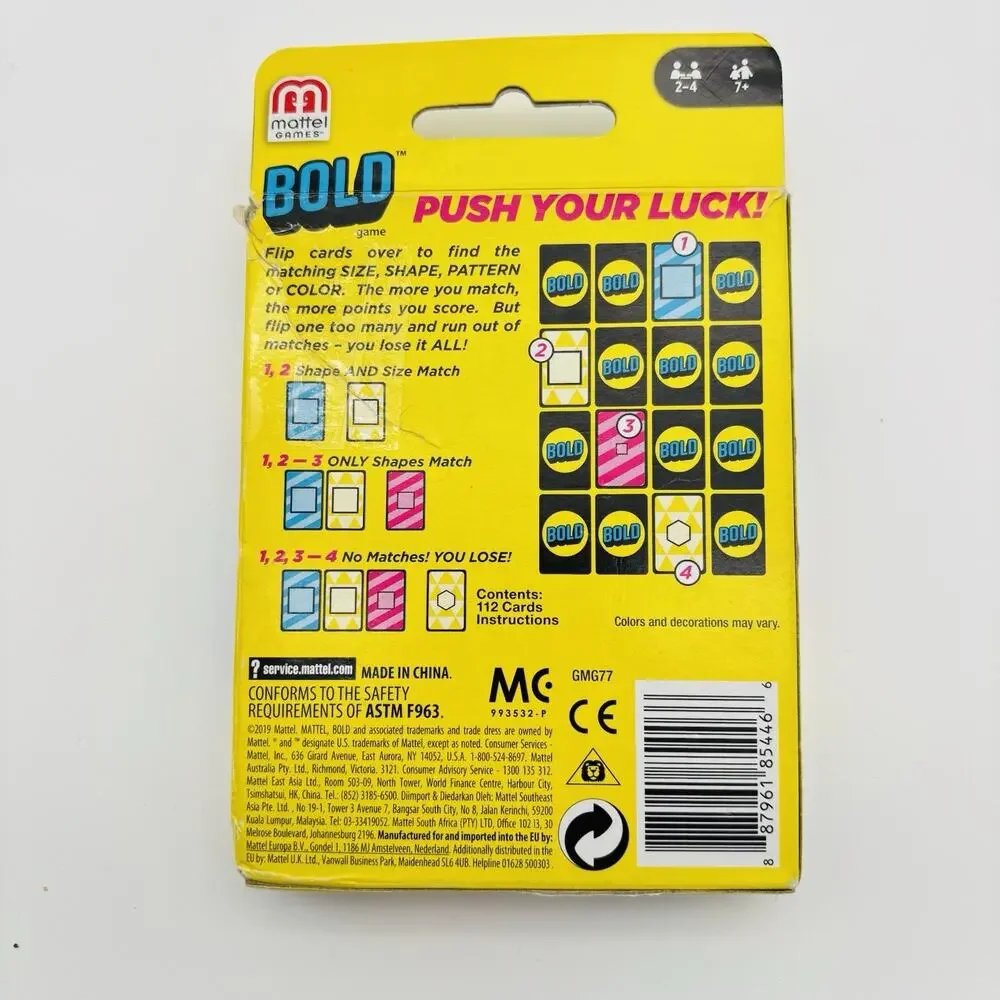 Bold card game ~ Mattel Games - Complete-NEW. Cards Sealed.